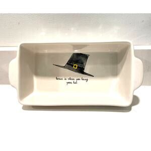 NWT RAE DUNN Baking Loaf Pan Dish Thanksgiving Pilgrim Fall Hat dec-2018